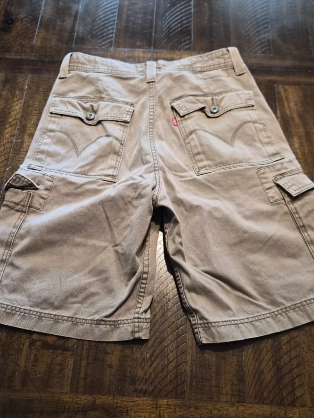 Vintage Levis Cargo Shorts Men 32 Olive Green Canvas 100% Cotton Work Y2K G595